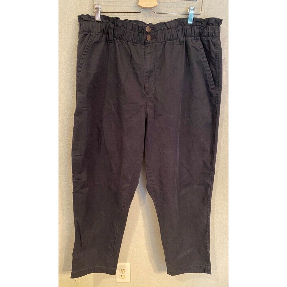 Universal Thread Womens 18W Black High-Rise Tapered Pants Linen Look NWT
